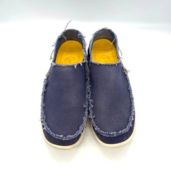CROCS Men\'s Casual Santa Cruz Slip-on Loafers Navy Blue Size 9